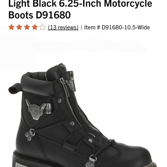 Harley-Davidson Brake Light Mens Black Motorcycle Boots D91680 Size 12 - Picture 10 of 10